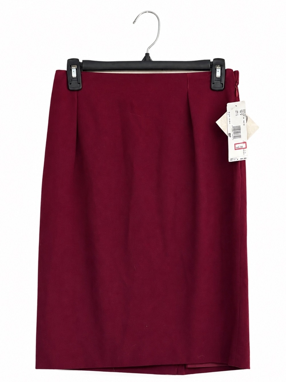 Vintage Rena Rowan Saville Wool Pencil Skirt Women’s 8P Red Burgundy NWT
